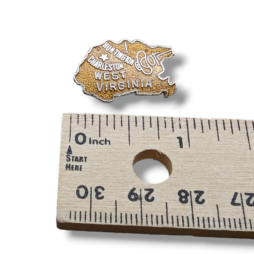 West Virginia State Map Charleston Huntington Hat Lapel Pin - Picture 2 of 4